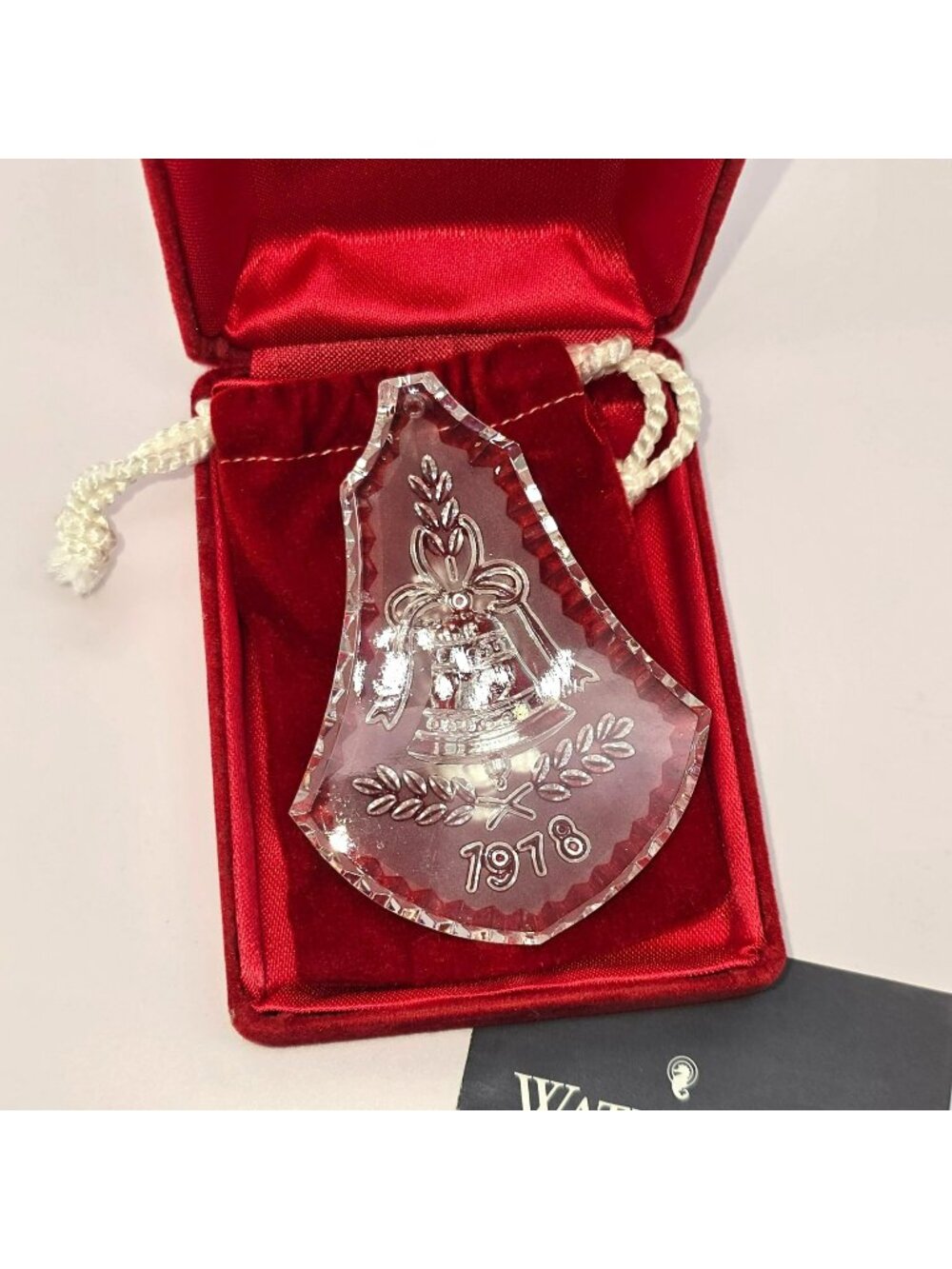 Waterford Crystal 1978 Bell Ornament In Red Velvet Box With Care Booklet JJ4439